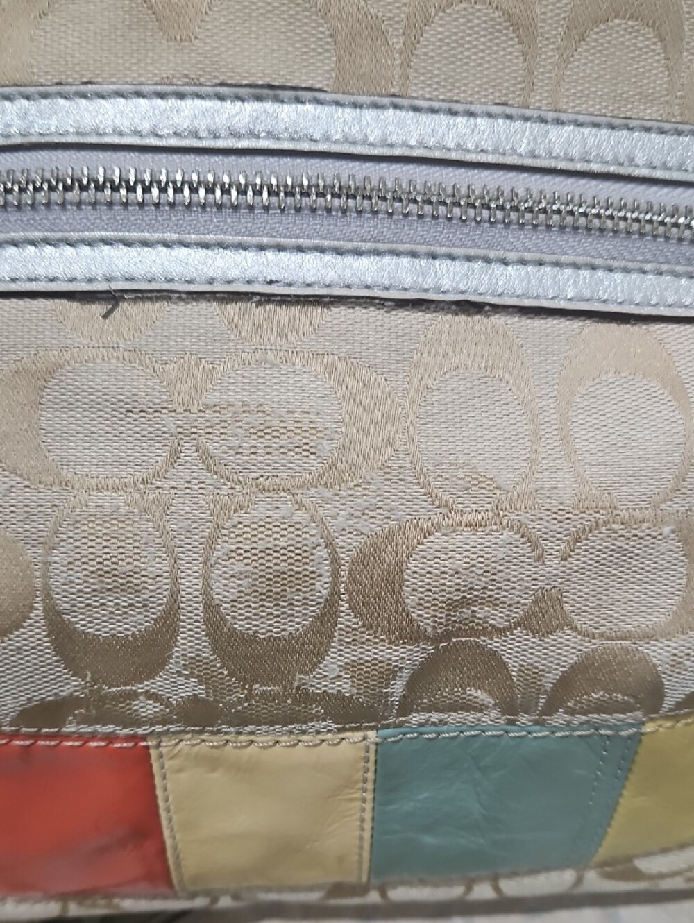 Coach F17441 Khaki Signature Canvas Crossbody with Color Block - Picture 8 of 14